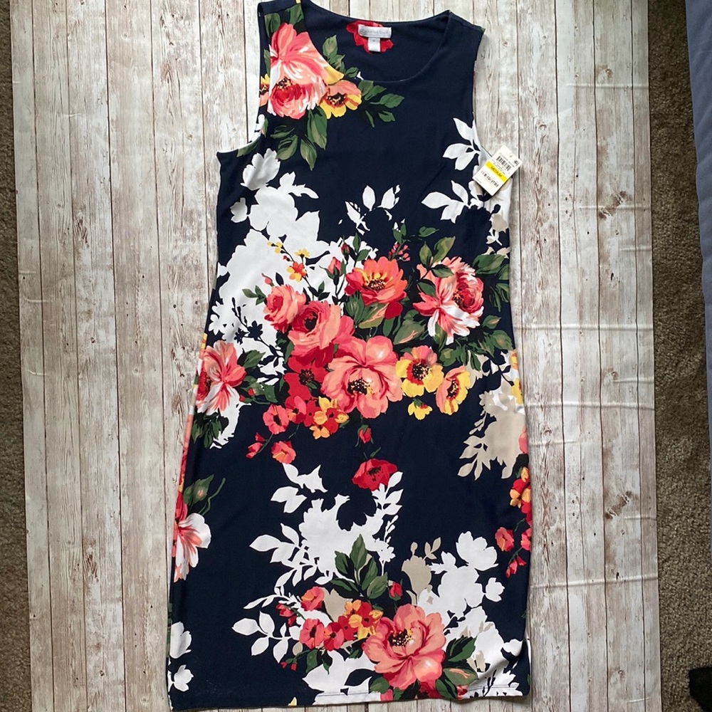 NWT Charter Club Blue Floral Dress Medium